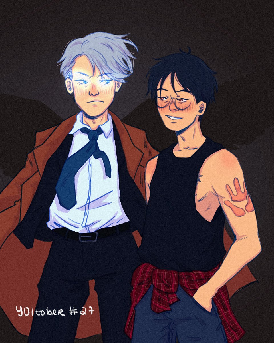 ritadomar's tweet photo. Day 27 of #YOItober - Crossover
Yuri on Ice X Supernatural
(aka I couldn’t decide who would be who, so I did both)
#yoi #YuriOnIce https://t.co/fPTBUYbK6f
