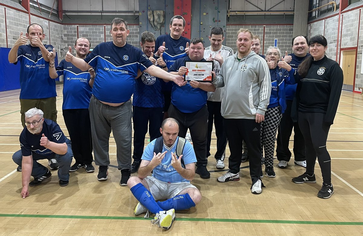 James with Selby Disability Football Club and the Pontefract Pirates with his <a href="/WestRidingFA/">West Riding FA</a> Grassroots Football Highly Commended Award for Disability Football!