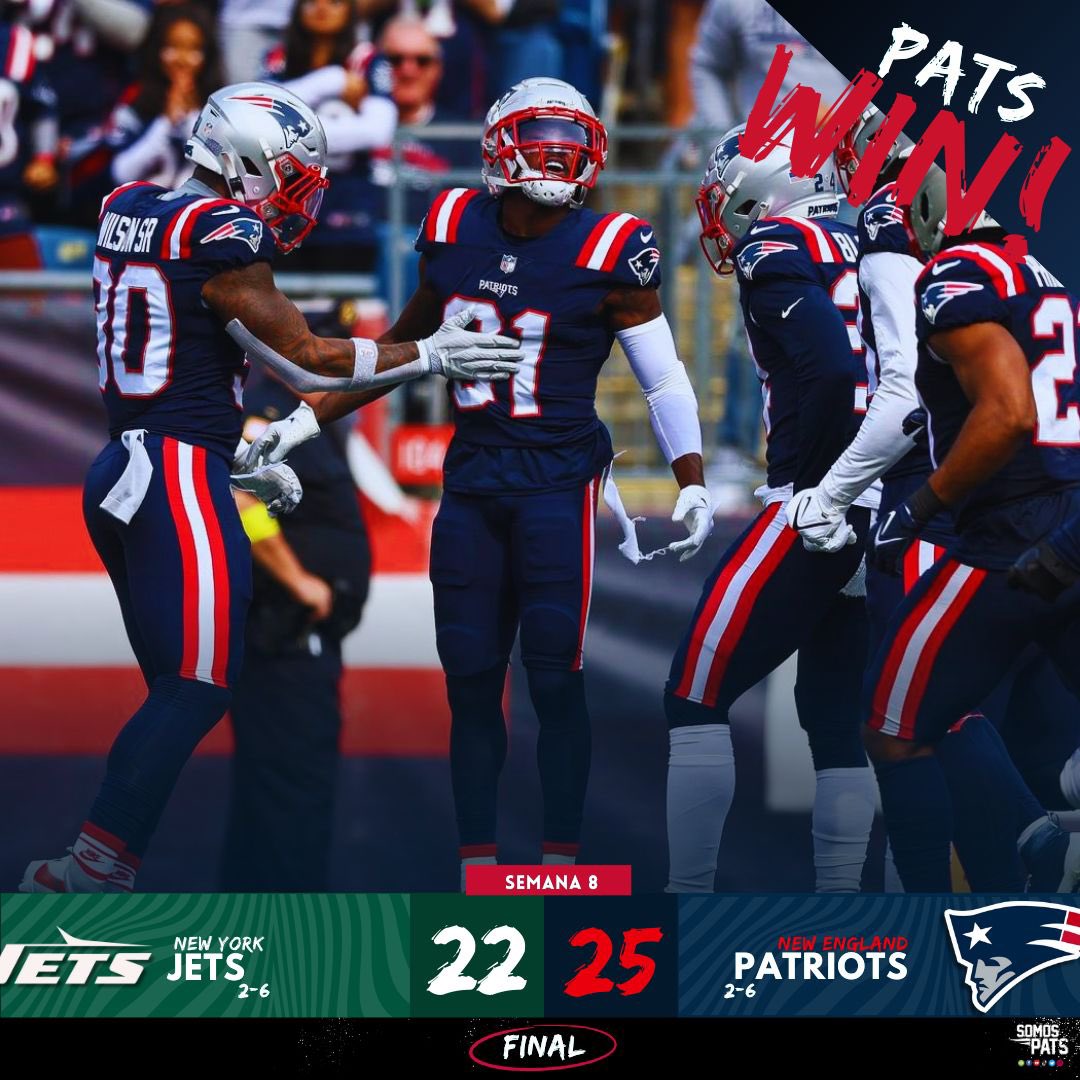 Somospats_'s tweet photo. 🏈Final del Partido🏈
‼️THE PATS WIN‼️
Los pats ganan, consiguen la VICTORIA es la segunda victoria de la temporada, un partido que empezó bien, se fue cuesta abajo, y en momentos parecía perdido, sin embargo consiguieron convertir una buena sería ofensiva en los últimos minutos del encuentro gran partido de Stevenson, Henry esperemos que Maye se recupere del golpe que lo dejó fuera del partido 
GO PATS!!!
#GoPats #Patriots