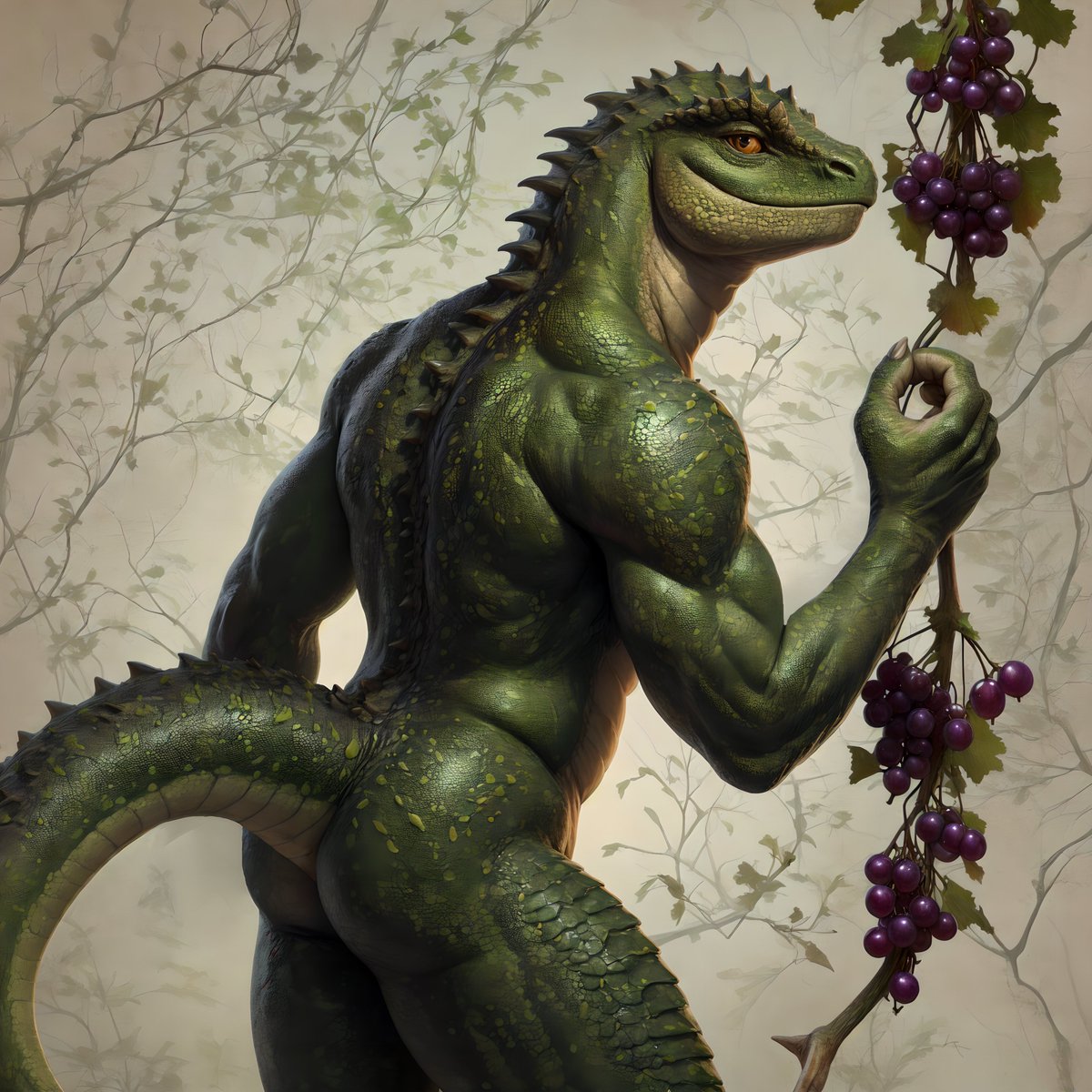 FFrenderx's tweet photo. Grape Picking Lizard ππ¦
#lizard #grapes #grapvine #malelizard #harvester #anthro #anthrolizard #ai #AIart https://t.co/gfMUhGZUFM