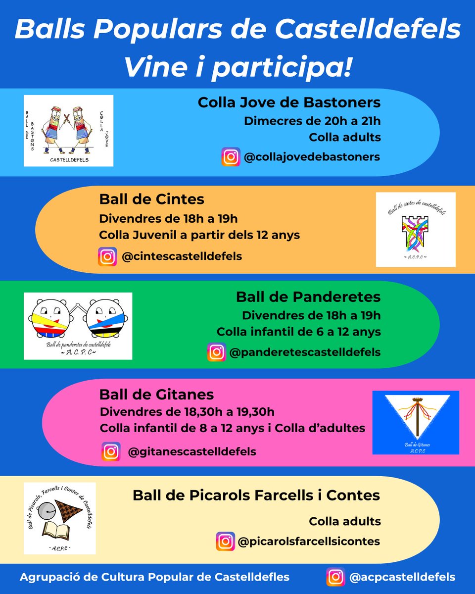 ACPCast's tweet image. 🎉 Vols formar part de la cultura popular de Castelldefels? Vine i participa en els nostres balls! 🕺💃

A l'Agrupació de Cultura Popular de Castelldefels tenim un espai per a tothom.