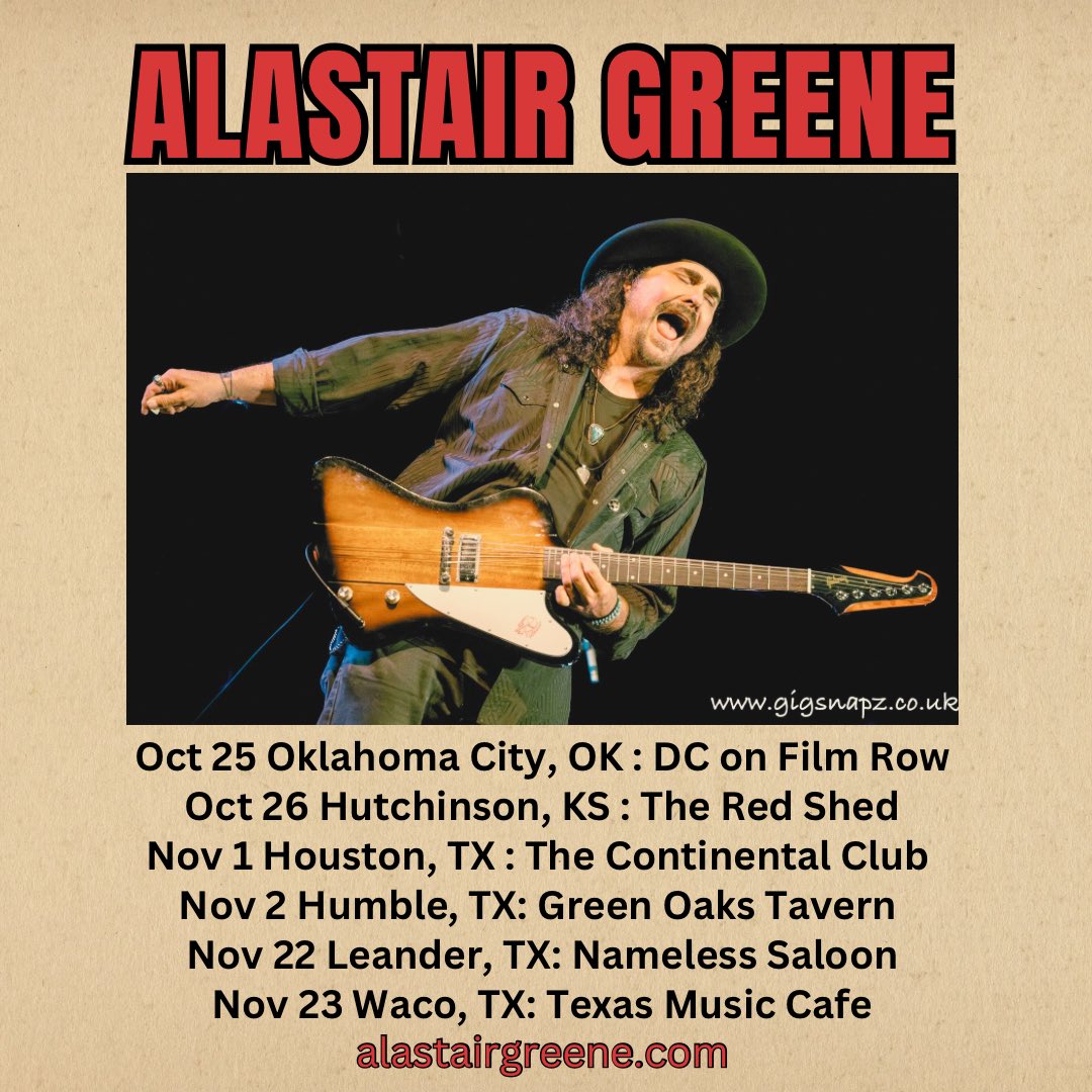 U.S. Tour Dates! 

alastairgreene.com/tour-dates/