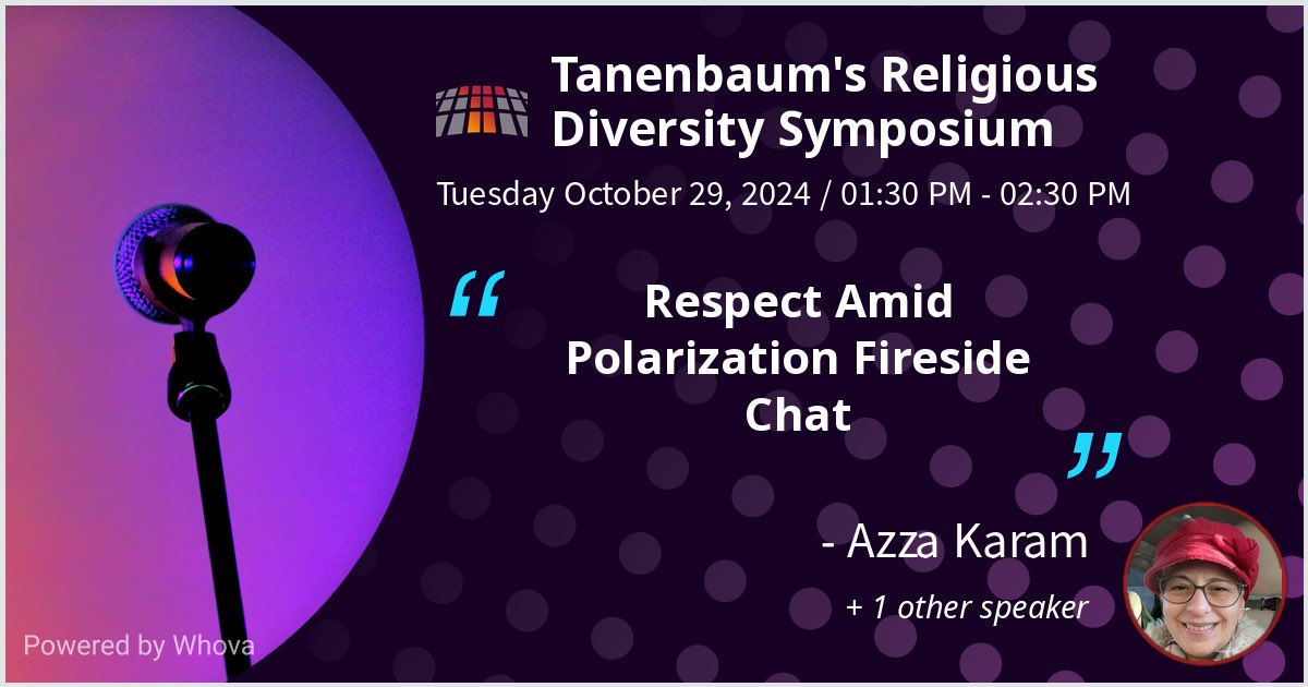 Azza Karam (@mansoura1968) on Twitter photo .<a href="/Mansoura1968/">Azza Karam</a> - I am speaking at Tanenbaum's Religious Diversity Symposium. Please check out my talk if you're attending the event! - via #Whova event app .<a href="/Mansoura1968/">Azza Karam</a> - I am speaking at Tanenbaum's Religious Diversity Symposium. Please check out my talk if you're attending the event! - via #Whova event app