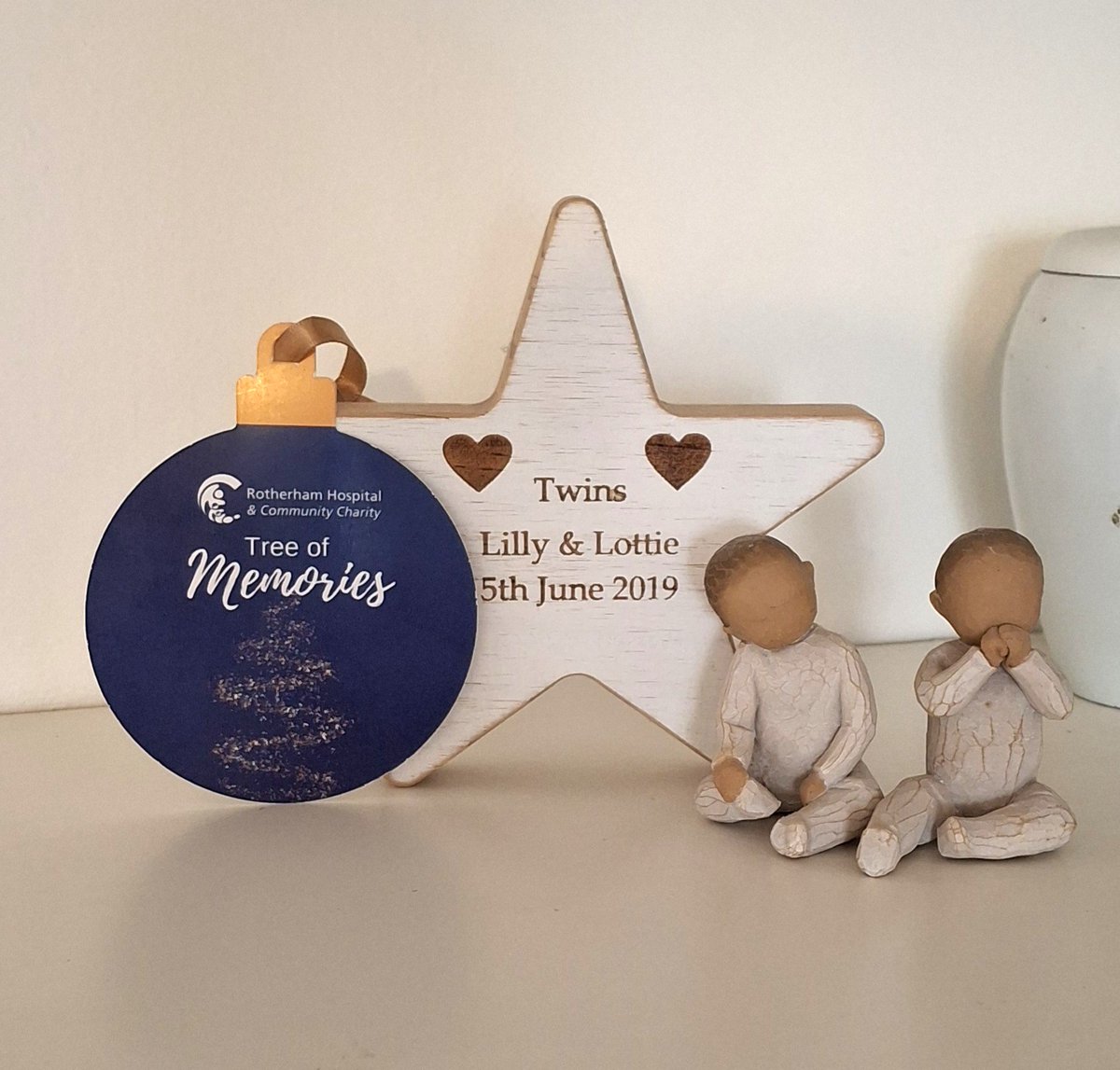 ⭐️Rebecca and Alex are remembering their twin girls by dedicating a bauble on our Tree of Memories.⭐️

Rebecca said "Supporting the hospital charity that provided us such incredible care is a wonderful way for us to honour our girls this Christmas."

🎄visufund.com/treeofmemories