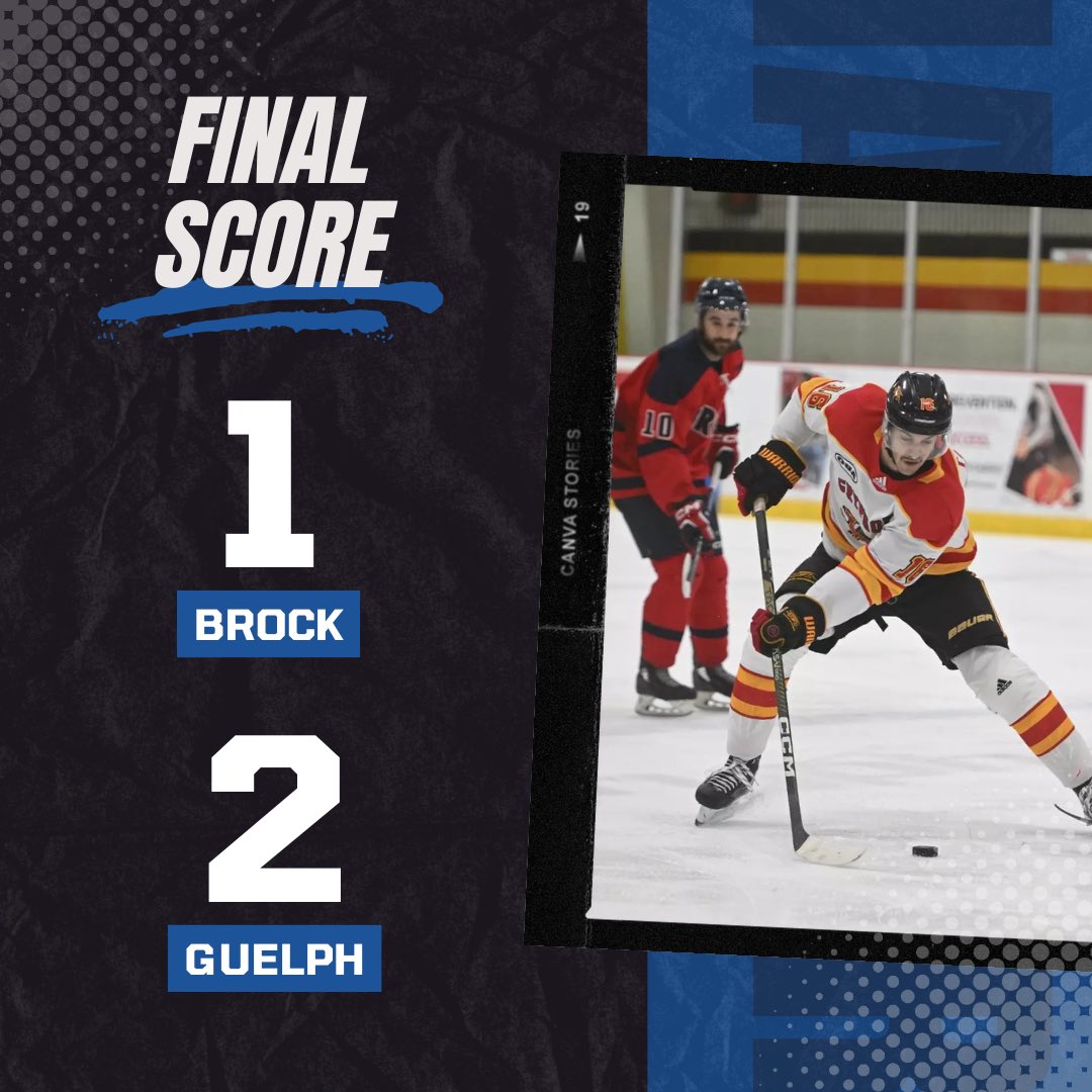 Gryphons defeat Badgers on home ice

Guelph powered by a Nolan Dann goal with 8 seconds remaining in regulation moves them into a tie for 1st in the OUA West

Cal Schell stopped 37/38 shots and has stopped 75/78 shots vs Brock in 2 games this season (pre-season inc)