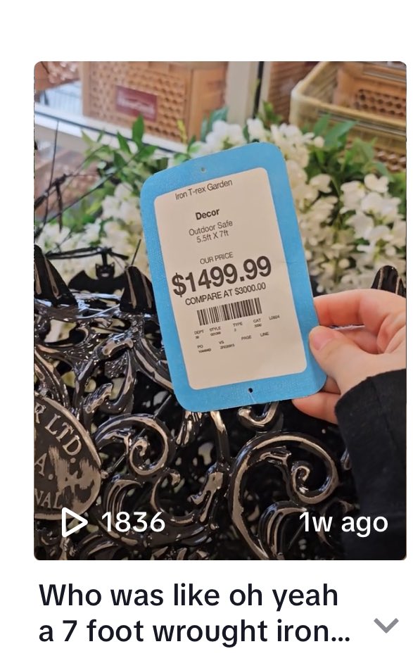 looplooks's tweet photo. @clhubes Just found someone posting about it on TikTok. It’s 1499.99. https://t.co/meorw3qmiv