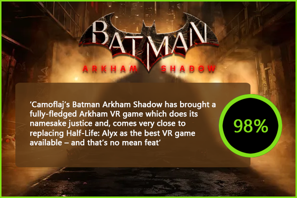 Batman: Arkham Shadow Full Review: thevrrealm.com/reviews/batman…

#BatmanArkhamShadow #MetaQuest3 #VR 
<a href="/Camouflaj/">Camouflaj</a> <a href="/MetaQuestGaming/">Meta Quest Gaming</a>