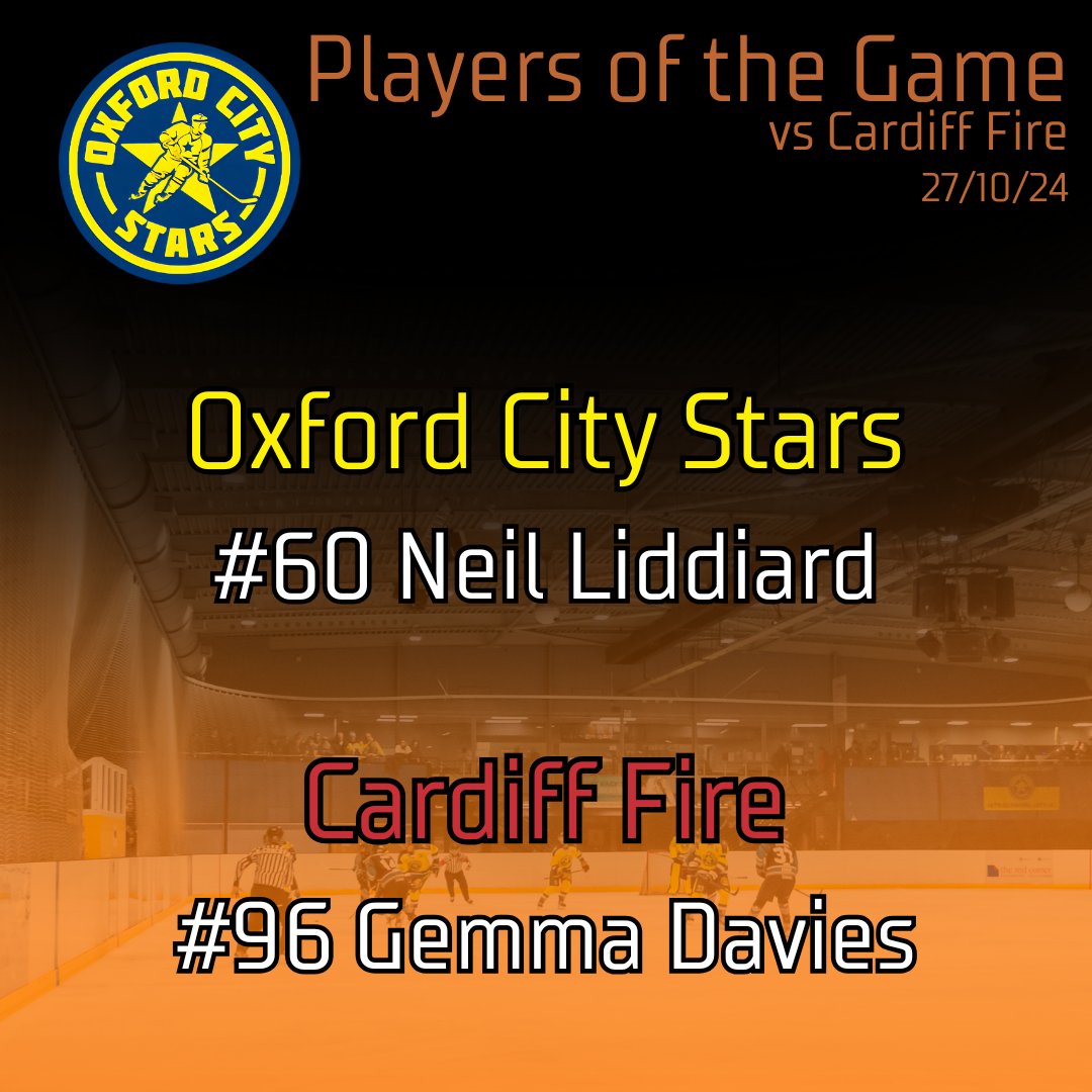 Players of the Game 

The Visiting <a href="/CardiffFireIHC/">Cardiff Fire</a> Player of the Game goes to #96 G. Davies, a solid performance in net that denied the Stars more opportunities

Your Stars Player of the Game goes to debutant #60 N.Liddiard