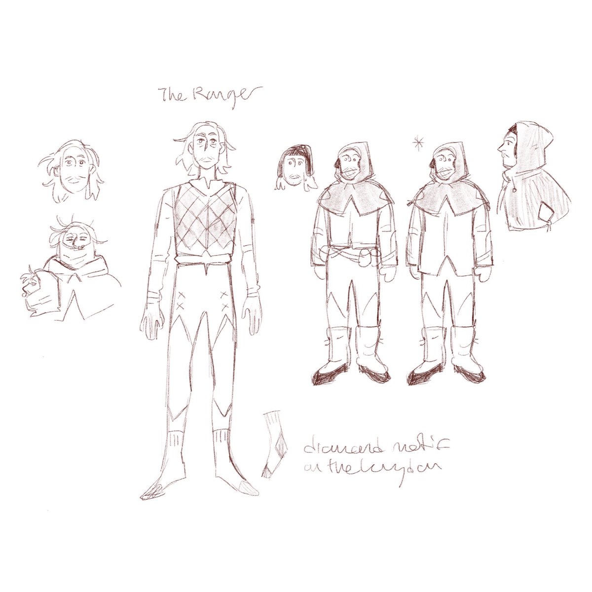 It’s the last couple days of #sbcf so woe, developement sketches be upon ye. These were my first sketches &amp; ref sheets for the main characters of ‘the view from up there!’