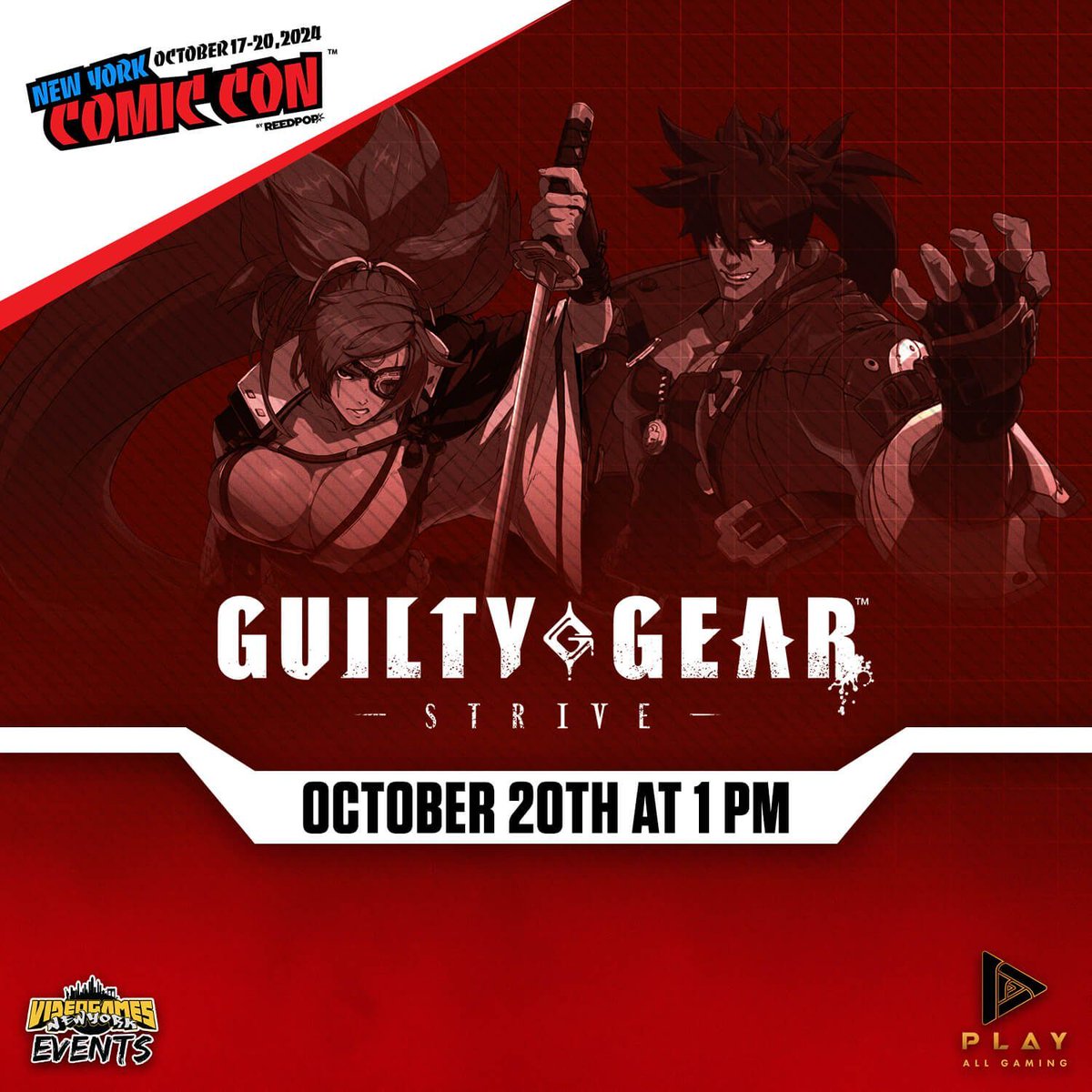 VGNYevents's tweet photo. The final main stage tournament that we ran during #NYCC24 weekend was a Guilty Gear Strive tournament. Numerous competitors lined up for a chance to win this one but ultimately it was @starmunchfgc who provided to be one of NY's best!

#NYCC #NYCFGC #GGS #GuiltyGear #VGNYevents https://t.co/YmITHoSEVf