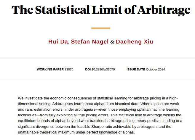 NBER (@nberpubs) on Twitter photo The economic consequences of statistical learning for arbitrage pricing in a high-dimensional setting, from Rui Da, <a href="/ProfStefanNagel/">Stefan Nagel</a>, and <a href="/dachxiu/">Dacheng Xiu</a> nber.org/papers/w33070 The economic consequences of statistical learning for arbitrage pricing in a high-dimensional setting, from Rui Da, <a href="/ProfStefanNagel/">Stefan Nagel</a>, and <a href="/dachxiu/">Dacheng Xiu</a> nber.org/papers/w33070