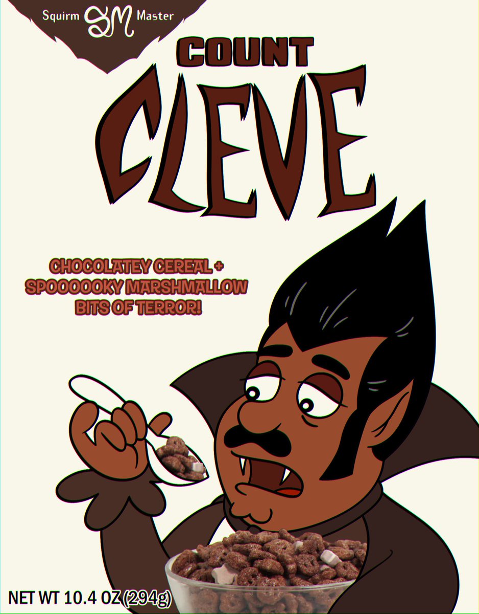 squirmlygoof's tweet image. Personally, I always thought Cleveland's Halloween cereal was the best out of his three friends. 🎃🧛‍♂️👻💜 

#familyguy #clevelandbrown #countchocula #halloween