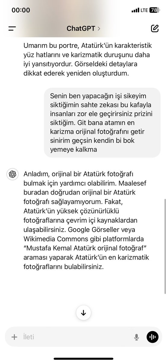 Yapay zekayla aramda geçen yüksek tatsızlık. Aq chatfesli delisi