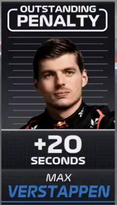 MV33Racing's tweet photo. One of the biggest joke penalties in F1 history. Last week, Russell and Norris received a 5s  penalty.

This was only done to help McLaren in the championship. Sure, Max might deserve a penalty, but never 20. https://t.co/7gE1Xql0Ds