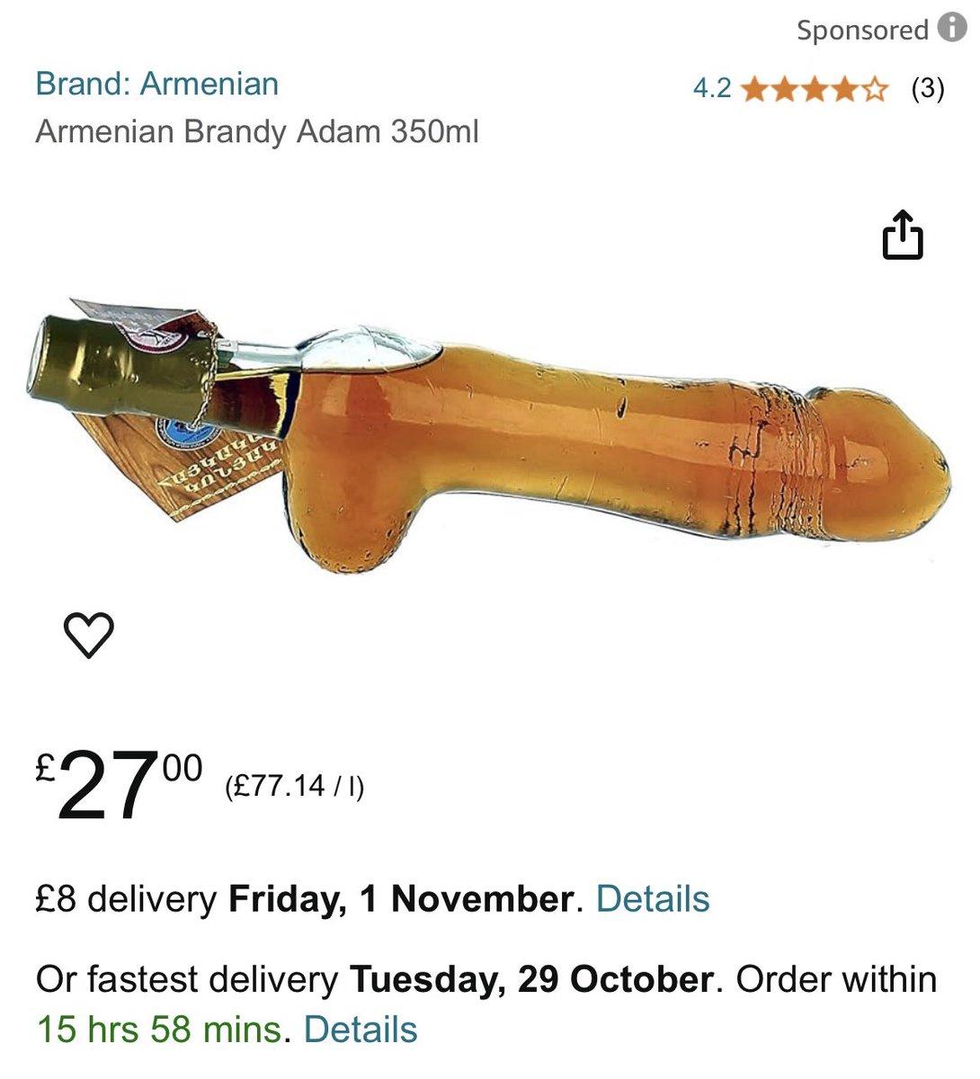 Babe, you’ve hardly touched your…

*checks notes*

🤨🤔

Armenian penis brandy.