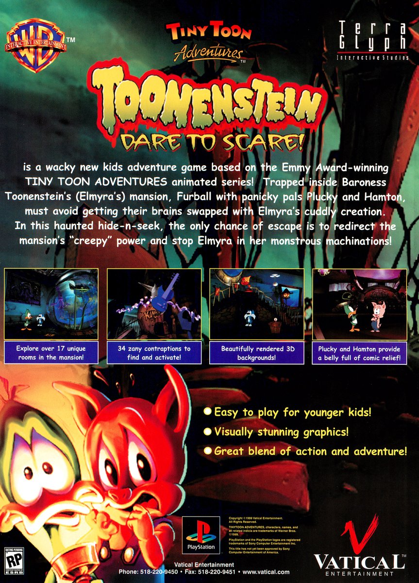 Tiny Toon Adventures: Toonenstein: Dare to Scare ad (Gamers' Republic #15, Aug. 1999)