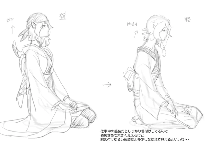 @null 軽装コンチャンの姿勢 