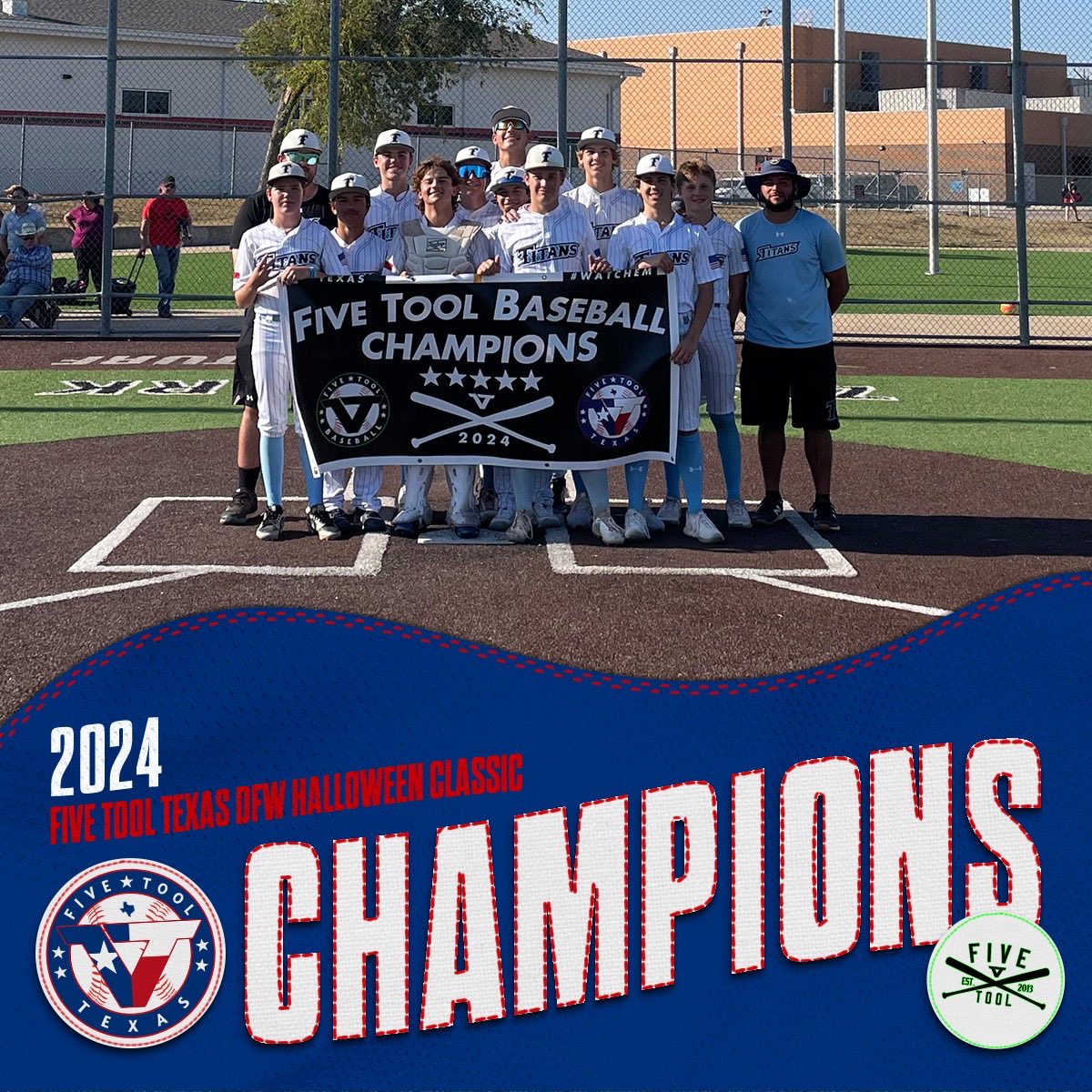 ✭Five Tool Texas✭ (@fivetooltexas) on Twitter photo 🏆 Champions 🏆
Congrats to <a href="/TitanBaseballTX/">Titans Baseball Club</a> 2028 Black’s on winning the 15U Championship of the <a href="/FiveTool/">Five Tool Baseball</a> Texas DFW Halloween Classic!
#WatchEm 🏆 Champions 🏆
Congrats to <a href="/TitanBaseballTX/">Titans Baseball Club</a> 2028 Black’s on winning the 15U Championship of the <a href="/FiveTool/">Five Tool Baseball</a> Texas DFW Halloween Classic!
#WatchEm