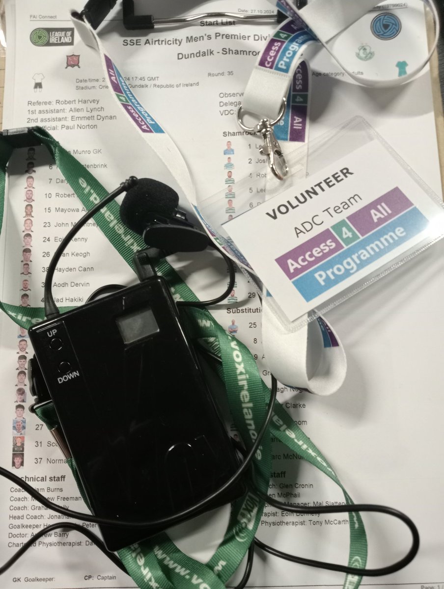 Not the match result we wanted but off the field <a href="/DundalkFC/">Dundalk FC</a> brought a third ADC commentary to fans in the stadium.
Delighted to be a part of tonight's team alongside <a href="/AoifeThereseM/">Aoife Ní Mhaoláin</a>. Football is for everyone and hopefully we can extend the programme in 2025. 🏁🏁