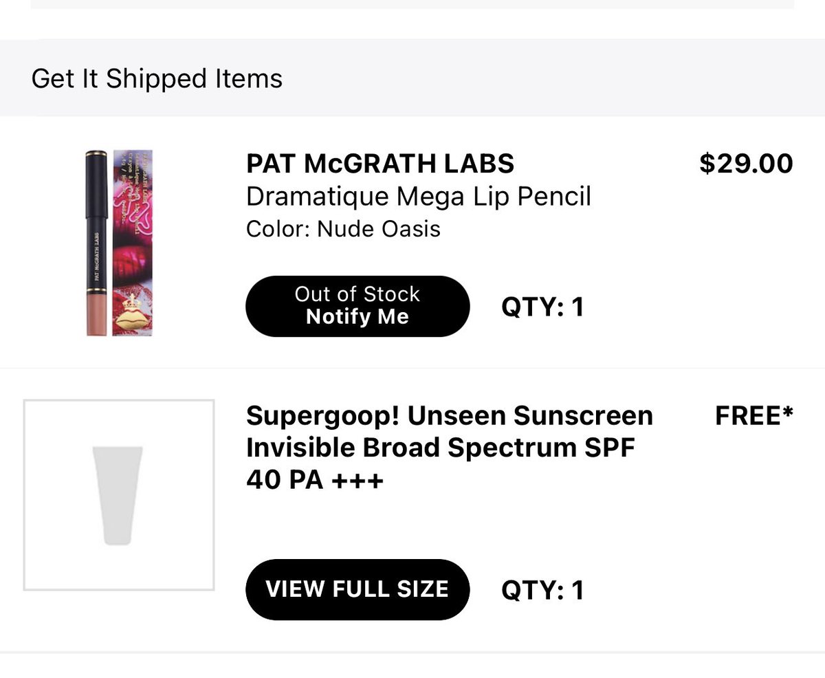 Finally able to snag this lip pencil this morning and it will arrive before Indy N1. Still hoping to get tickets for the show but 🤞 my good juju continues so bestie and I can see <a href="/taylorswift13/">Taylor Swift</a> <a href="/Sephora/">Sephora</a>