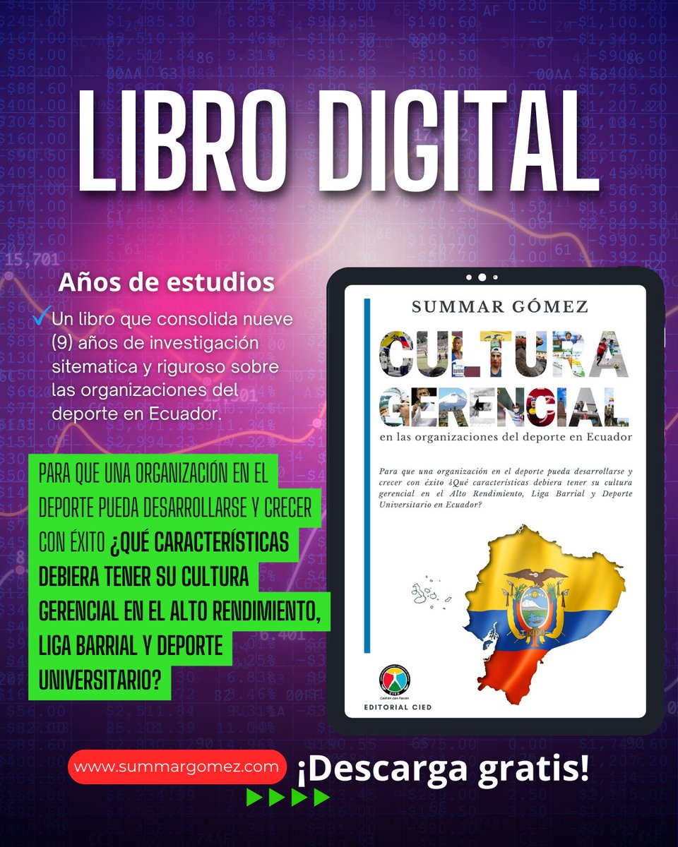 🏆Los resultados exitosos observados por la delegación de Ecuador en París 2024, nos invita a leer el libro para conocer en profundidad su Cultura Gerencial y las claves para aplicarla en tu organización del deporte.

LINK:
summargomez.com/gerencia-del-d…