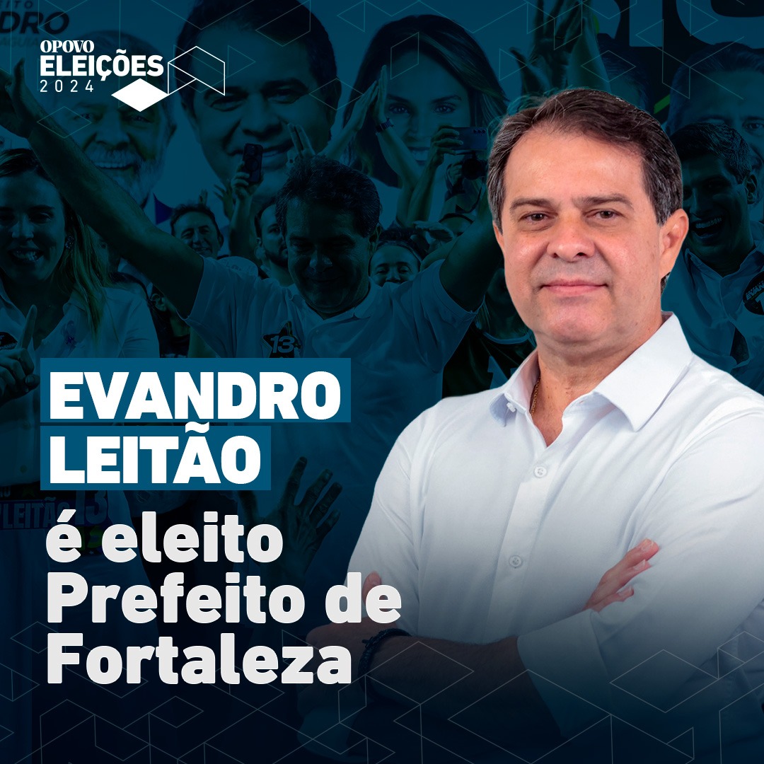 EVANDRO LEITÃO ELEITO EM FORTALEZA 🗳️

Evandro Leitão (PT) será o novo prefeito de Fortaleza a partir de 2025. Ele foi eleito na noite deste domingo, 27 de outubro, superando o candidato do PL, André Fernandes, no 2º turno das #Eleições2024

📌 Superando a vantagem que André