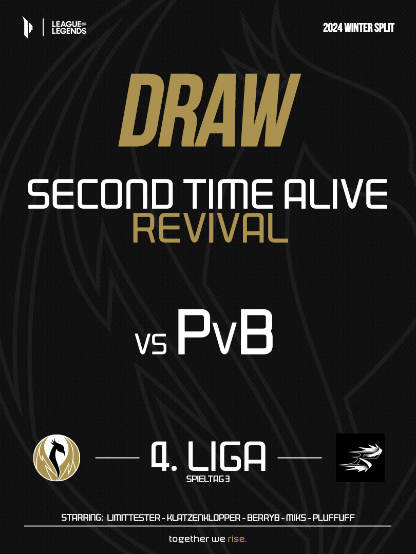 secondtimealive's tweet image. Ein solides 1:1 ergibt sich für 2TA Revival aus dem 3. Spieltag gegen #PvB 🤝 
Danke für die Games und ggwp! 
#2GetherWeRise #2TA