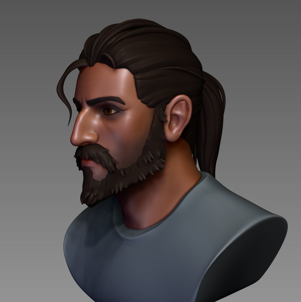 jesshopkins's tweet photo. Veilguard is just around the corner, so I've been making a quick bust of my old fav Grey Warden, Duncan! I miss him🥺#zbrush #DragonAge #wipart https://t.co/zTgz1EXoh9