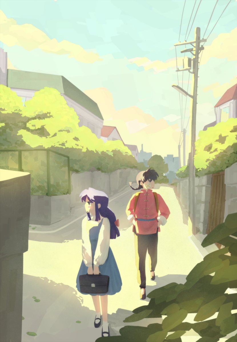 ranma and akane's typical walk home 🌸
#らんまアニメ