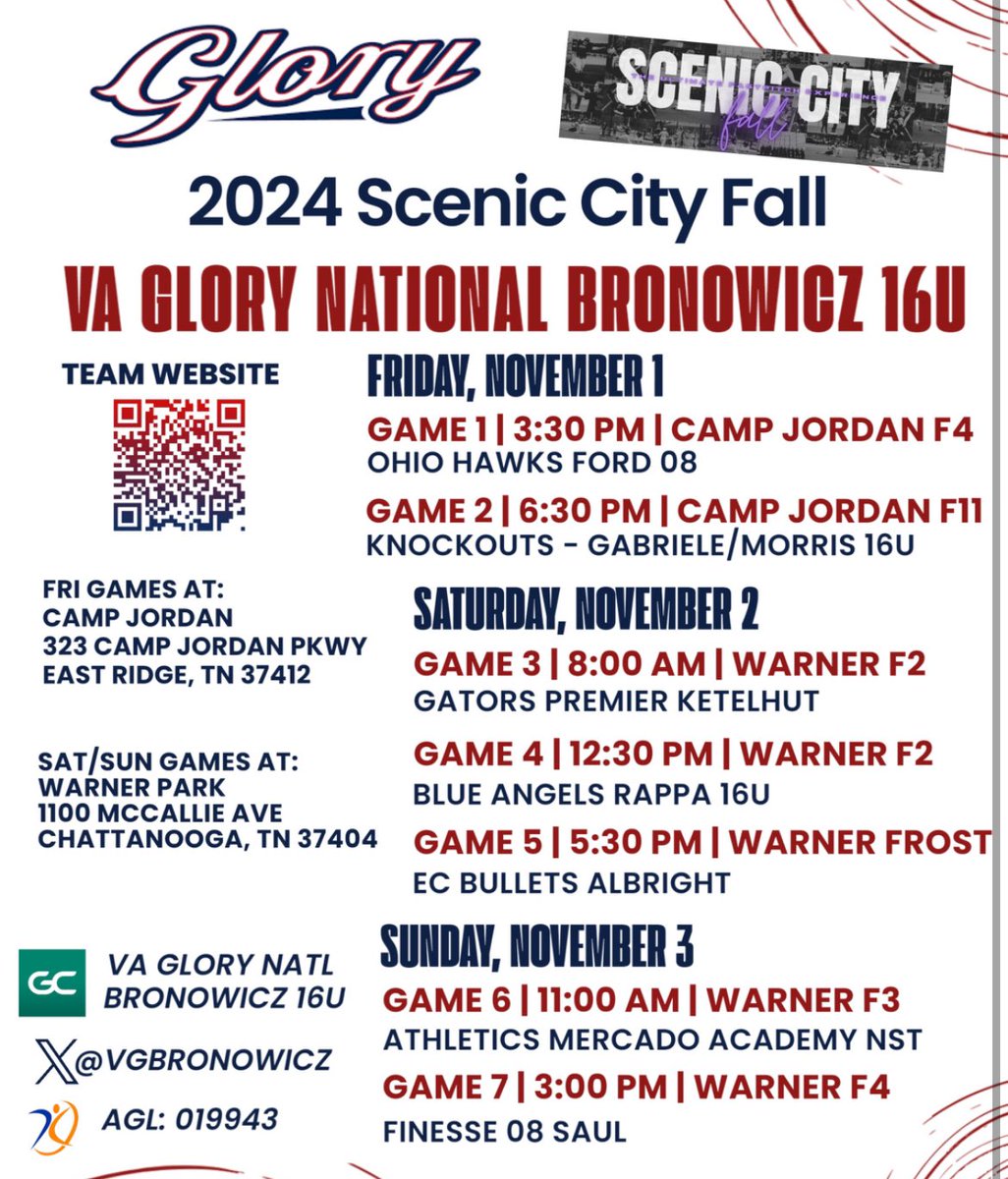VA Glory National Bronowicz (@vgbronowicz) on Twitter photo Gs are headed into the home stretch of their fall season. Only 3 tournaments left. They will be headed to Scenic City (<a href="/ConnectSports_/">Connect Sports</a>) for 7 games and walking into the tournament 22-3 on the fall.
Let’s go Glory. Strive together. ❤️🤍💙<a href="/VAGloryFP/">VA Glory Fastpitch</a> Gs are headed into the home stretch of their fall season. Only 3 tournaments left. They will be headed to Scenic City (<a href="/ConnectSports_/">Connect Sports</a>) for 7 games and walking into the tournament 22-3 on the fall.
Let’s go Glory. Strive together. ❤️🤍💙<a href="/VAGloryFP/">VA Glory Fastpitch</a>