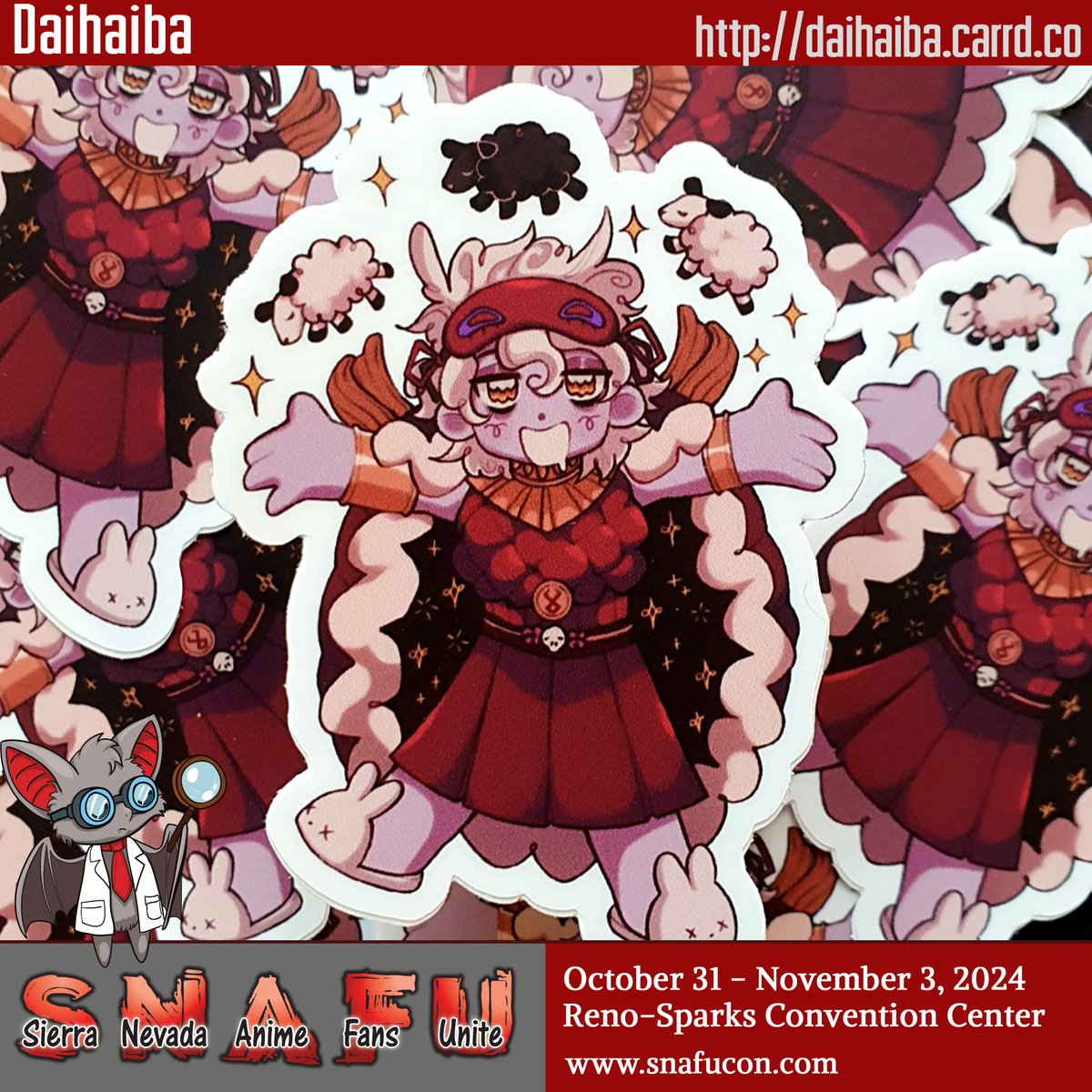 SNAFU Con's next artist spotlight is Daihaiba!

Daihaiba sells fun anime-style art prints, stickers, acrylic charms, and pins! daihaiba.carrd.co