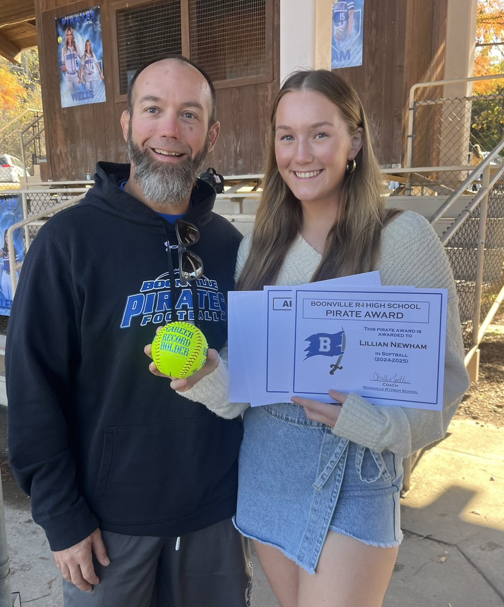 2024 Lady Pirate Softball Awards banquet my favorite softball player <a href="/LillianNewham/">Lillian</a> was voted as Pirate Award Winner.  She finishes her career with 3 school records- most RBIs season &amp; career and most career doubles.  That’s what we do leave your mark!