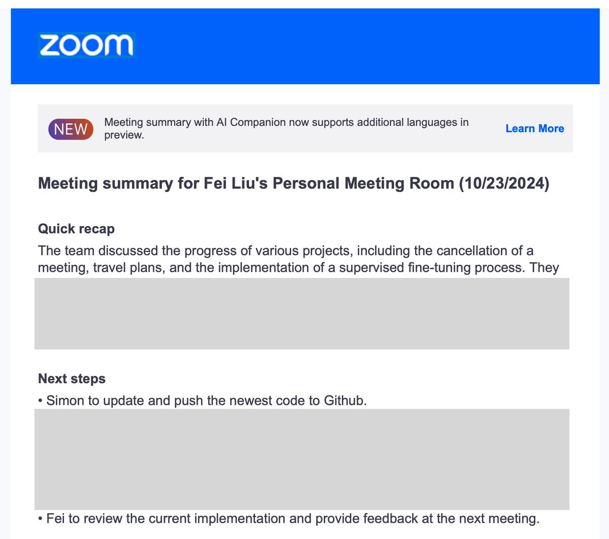 Fei Liu @ #ICLR2025 (@feiliu_nlp) on Twitter photo Just tried the new Zoom AI Companion and was super impressed by the Meeting Summary feature! π Big shoutout to my former student, <a href="/SongKaiqiang/">KaiqiangSong</a> , now a researcher at Zoom β fantastic work! π If you're curious, check out our earlier work on transcript summarization. <a href="/ericsyuan/">Eric S. Yuan</a> Just tried the new Zoom AI Companion and was super impressed by the Meeting Summary feature! π Big shoutout to my former student, <a href="/SongKaiqiang/">KaiqiangSong</a> , now a researcher at Zoom β fantastic work! π If you're curious, check out our earlier work on transcript summarization. <a href="/ericsyuan/">Eric S. Yuan</a>