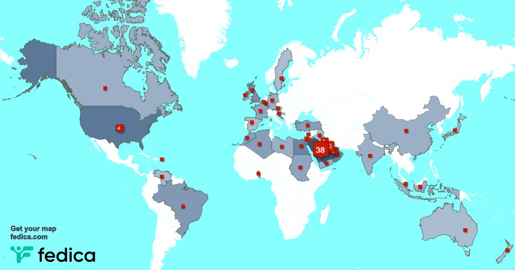 I have 2 new followers from Saudi Arabia 🇸🇦 last week. See fedica.com/!Sanooya