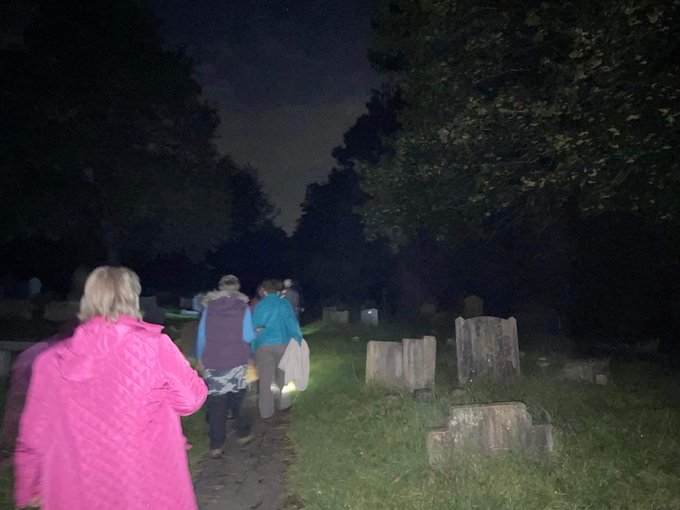 #31daysofgraves Day 25 Torch(light) Throwback to an amazing evening bat watching with our lovely friends from Bedfordshire Bat group #Bedford #cemetery