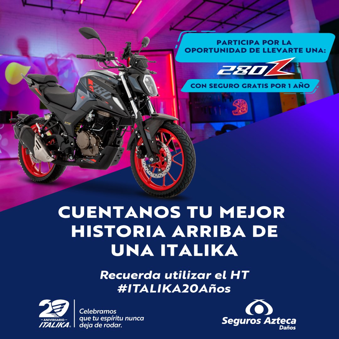 ItalikaOficial's tweet image. 🥳 Estamos celebrando 20 años y podrías ganarte una #280z 👀 

Para participar, cuéntanos tu mejor historia rodando en tu ITALIKA.🏍💨 #ITALIKA20Años 👉 italika.mx/historias
