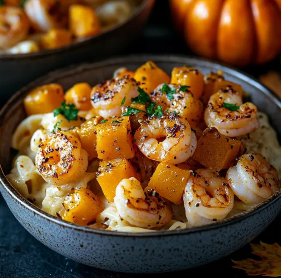 CoffeerecipesUs's tweet photo. Add a Halloween twist to creamy garlic shrimp pasta! 🎃 Roasted butternut squash meets garlic butter sauce for a rich fall treat 🍂🍤🧄. Try it tonight! #HalloweenDinner #PastaRecipe" https://t.co/FsdkZTEbt9