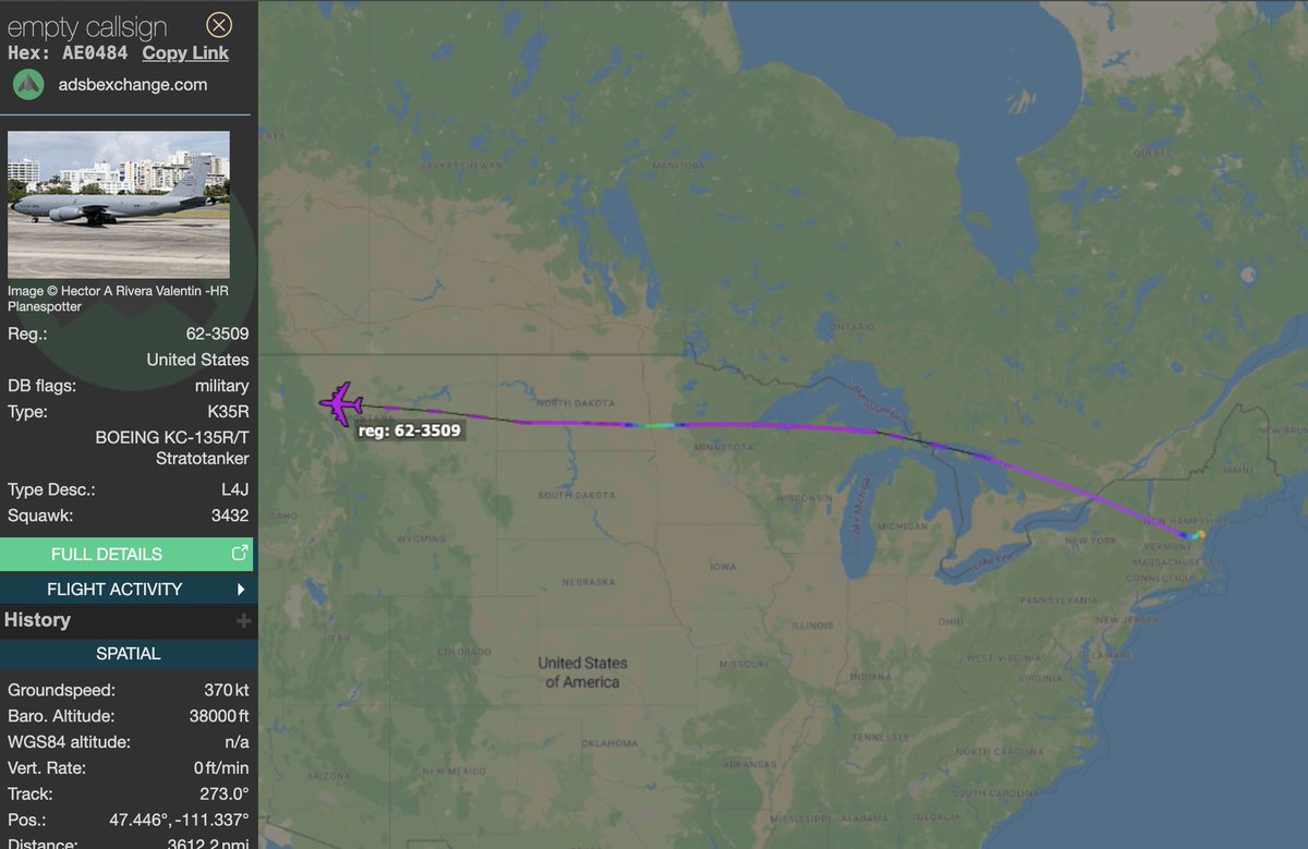 TheSnoopySnoop's tweet image. #BLUE34 KC-135 Stratotanker #AE0484 62-3509

Portsmouth → Fairchild

Took a dip down to 12,000ft over Fargo, north of AR-453

#avgeek #planespotting