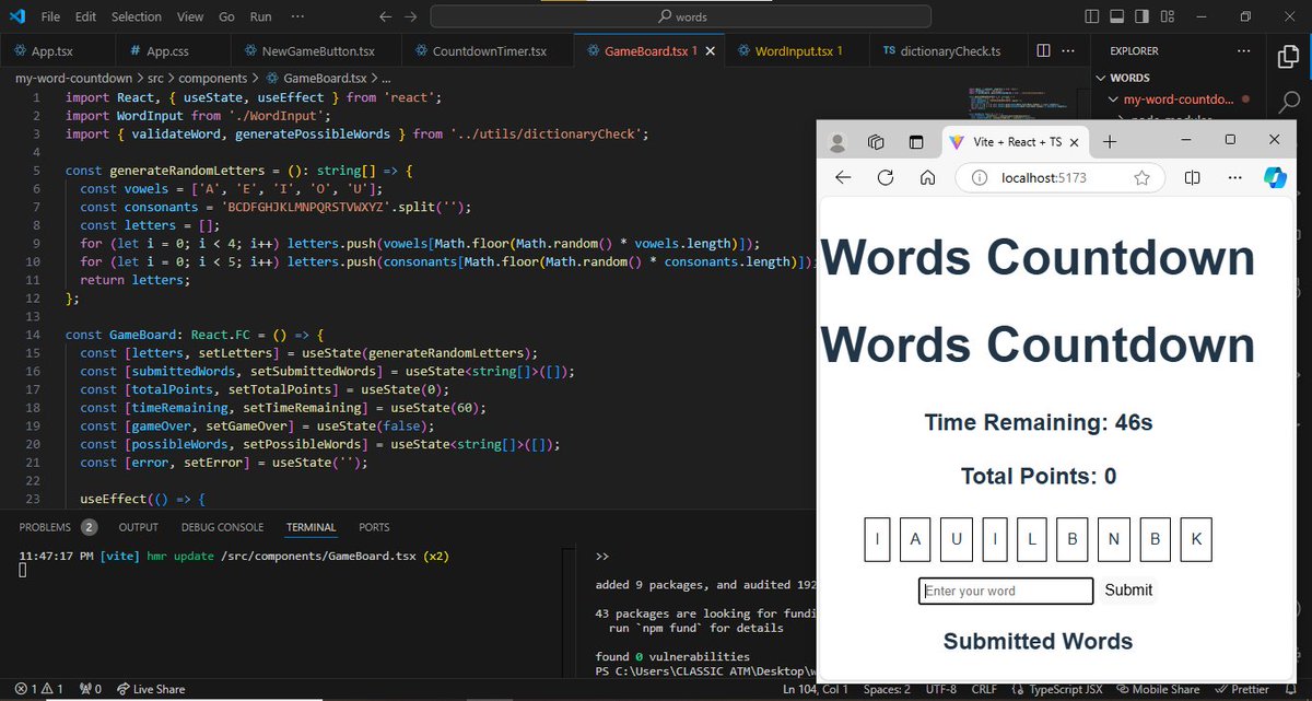 mozorand's tweet image. Still trying to use a random dict Api 100daysofcode.io/projects/words…… #100DaysOfCode #CodingProjects #WordGames