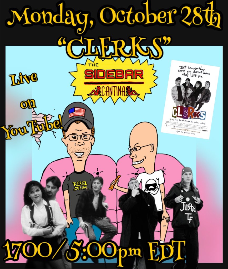 Tomorrow, Dave &amp; Jason are celebrating 30 years of “Clerks”! Join us in the chat at 5pm edt/2 pm edt LIVE on YouTube - Snoochie boochies!
#clerks #jayandsilentbob #iwasntevensupposedtobeheretoday