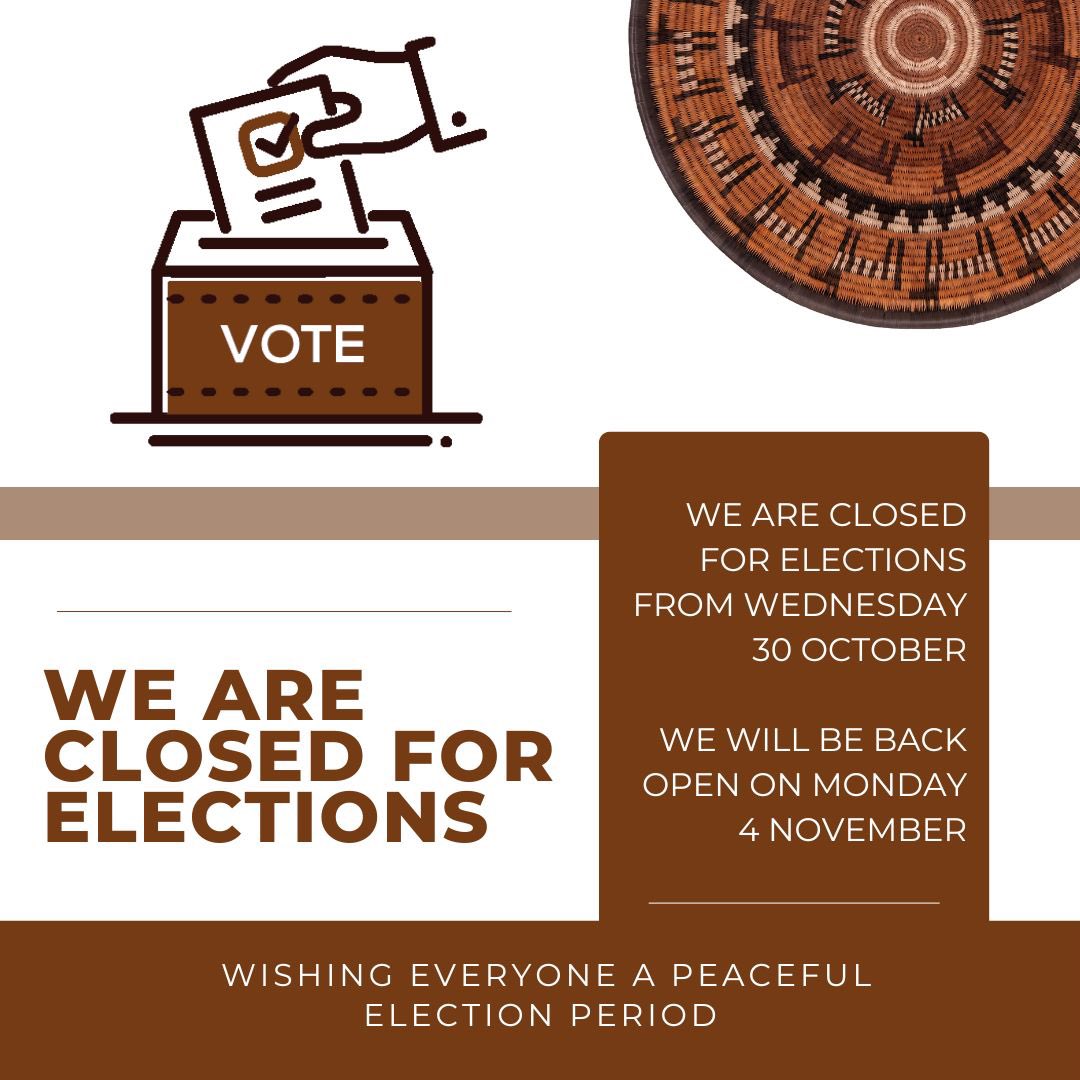 From this Wednesday 30th Oct we will be closed, we need to go and vote! Back on Monday 4th November. 🇧🇼☮️🇧🇼