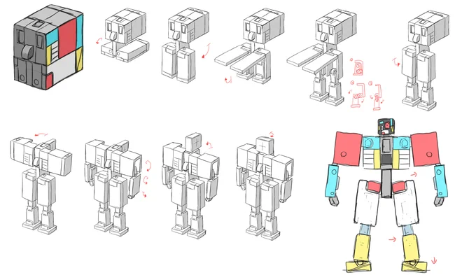 オープンハウスさんのバッジ型メジャー当選した時、手に取ってみて「ロボットにできないかな…」と思ったので描いてみた。 