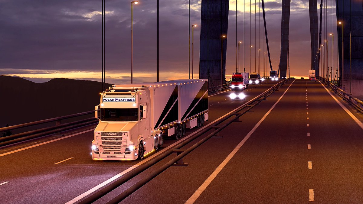 Aussie_Bushman's tweet photo. Good Morning to all you truckers out there,
Southern Finland to Lapland in Northern Noway in my "Polar Express" Scania T Series "Torpedo" by Jon Ruda Mods.
#scania #bestcommunityever #eurotrucksimulator2 #jonruda #virtualphotography #vpnetwork https://t.co/HA1c5W4KdT