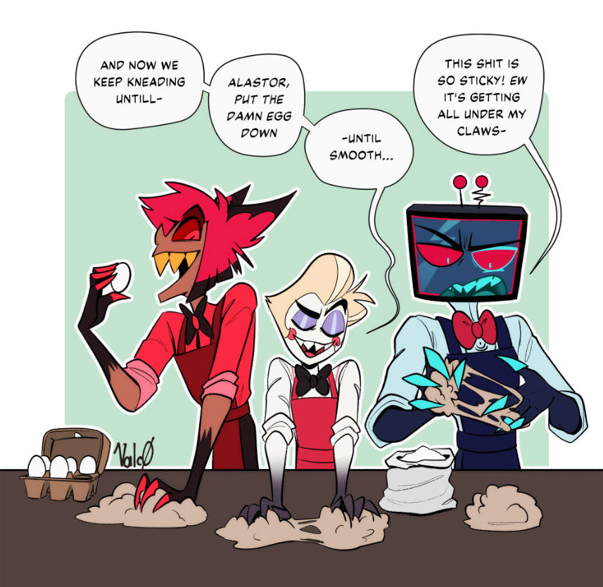 Valc0_'s tweet photo. Day 2 โ Baking
#HazbinAutumnWeek #applemedia #staticapple https://t.co/9j6SqCmQF8