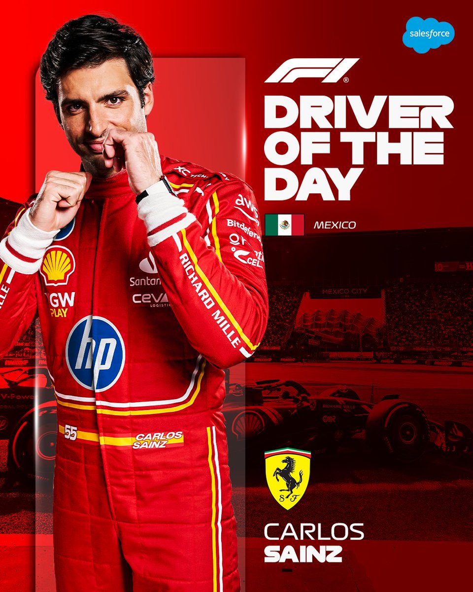 Who else could it be? 🌶️

Your <a href="/salesforce/">Salesforce</a> #F1DriverOfTheDay is Carlos Sainz! 🙌

#F1 #MexicoGP