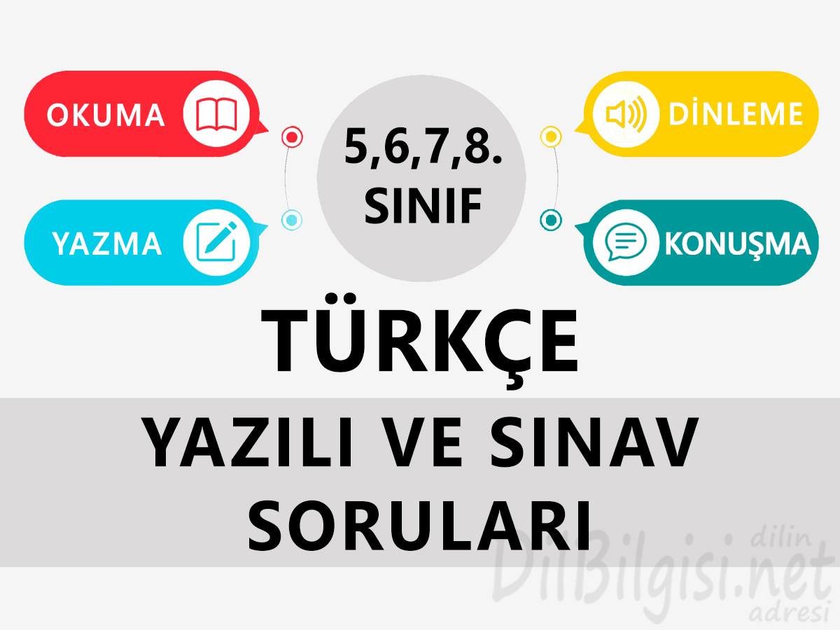 📝 5, 6, 7 ve 8. sınıf 1. dönem 1. yazılı konuları ve yazılı soruları güncellendi ◢

5. SINIF: dilbilgisi.net/5-sinif-turkce…

6. SINIF: dilbilgisi.net/6-sinif-turkce…

7. SINIF: dilbilgisi.net/7-sinif-turkce…

8. SINIF: dilbilgisi.net/8-sinif-turkce…