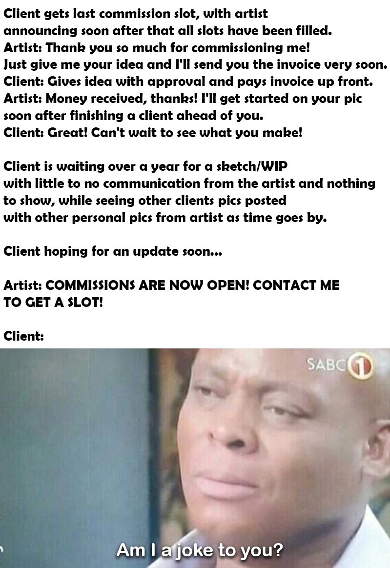 SeanDeSQRL's tweet photo. Always communicate with your paid clients when doing business. https://t.co/lnMBVItzlg