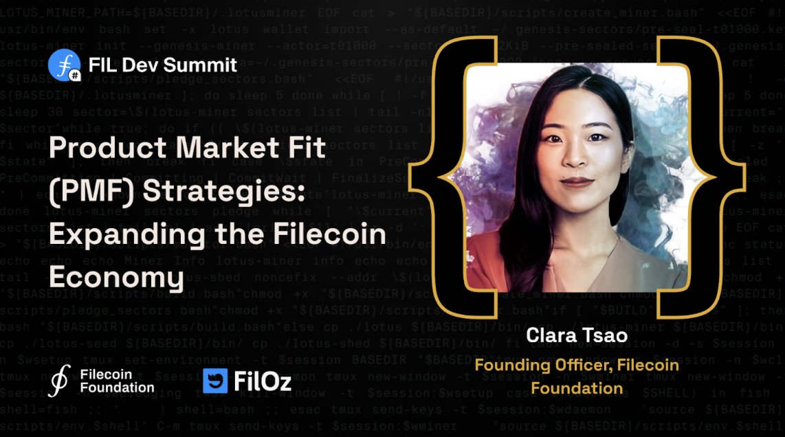 Coming up in the <a href="/FILDevSummit/">FILDevSummit-7 | In Buenos Aires on November 13–15</a> Bangkok 2024 Day 1 track preview.👇

Join <a href="/FilFoundation/">Filecoin Foundation</a> Founding Officer Clara Tsao (<a href="/tweetclarita/">Clara 📪</a>) as she explores #Filecoin and Product Market Fit.

Register now at lu.ma/vcdjb8pl
