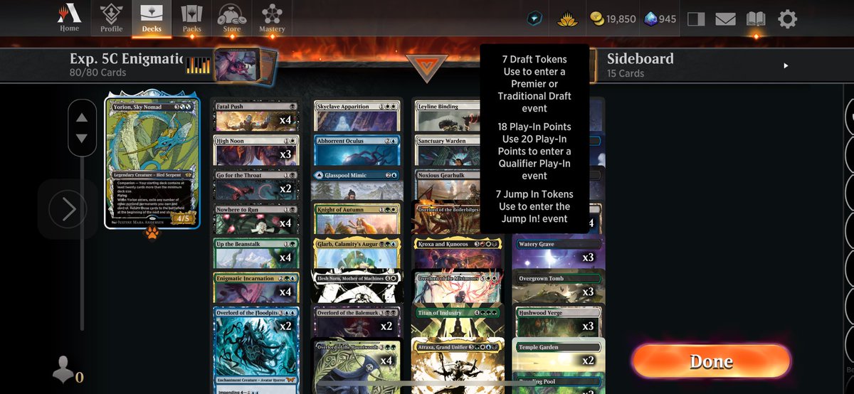 JammerSoul's tweet photo. Explorer Event 7- and Play-Point #217
Trying out different versions Enigmatic and I’ve been impressed with WUBG version. With Rakdos Aggro being so prevalent it’s critical to have early game removal do playing 4x FP, 2x GftT, and 4x NtR~
#MTGArena #mtgexplorer https://t.co/6pbLlQQ858