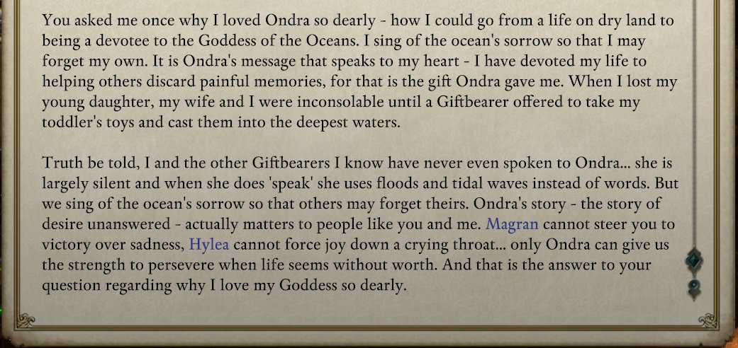 bratansov's tweet photo. Pillars gets so much right about gods &amp; religion: each a practical philosophy at its core.

If you're even remotely interested by good writing and world-building, read up &amp; enjoy.

#PillarsOfEternity2 
#loredump 
#pcgaming https://t.co/ux36gcVnFv
